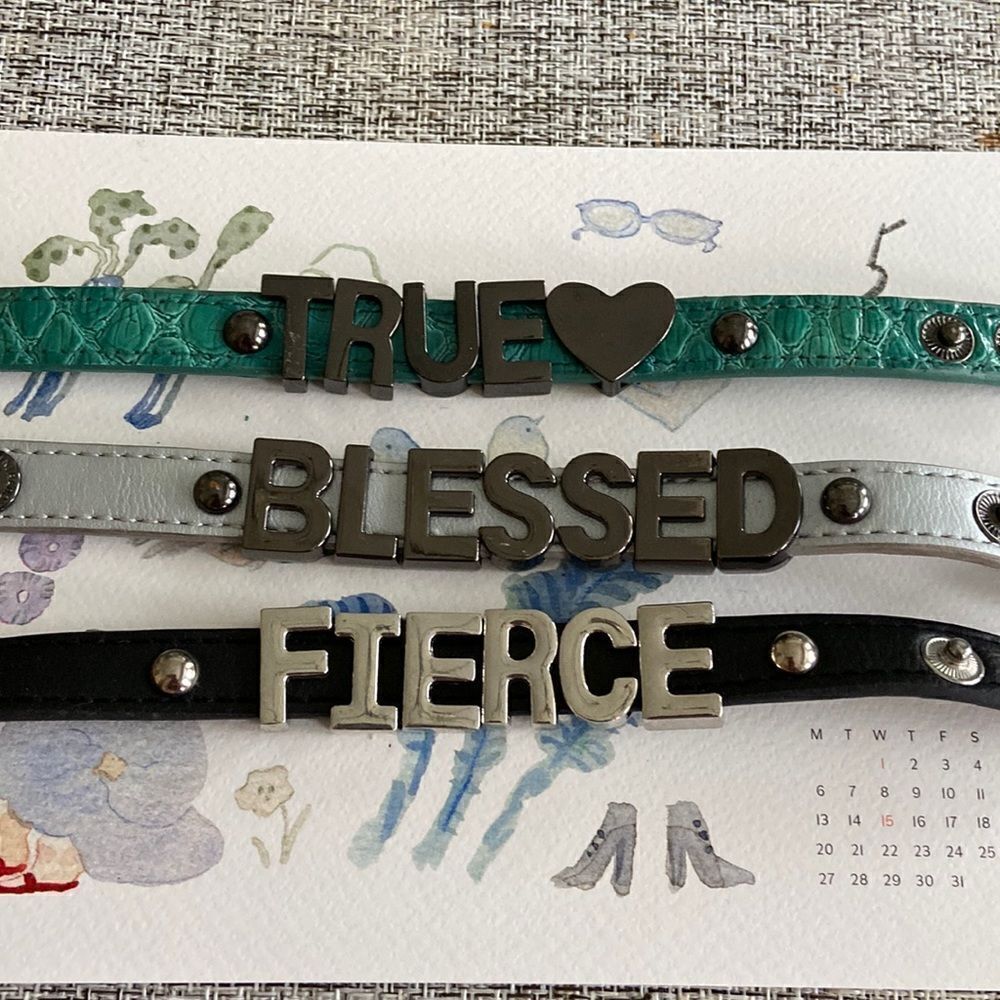 Bracelets candy arm silver words color